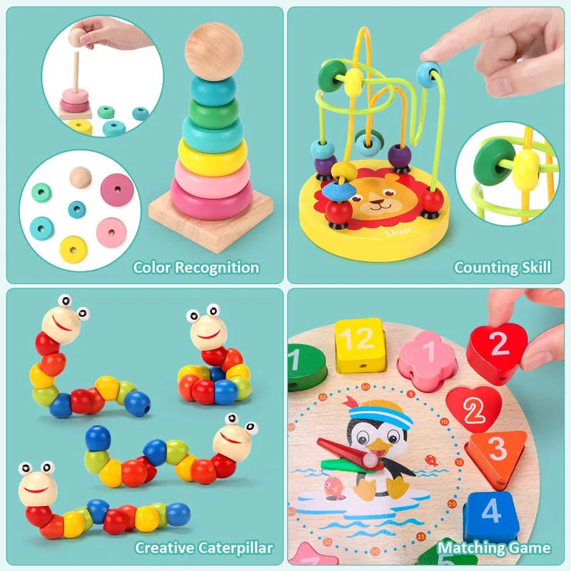 Montessori brinquedos de madeira quebra-cabeça de madeira jogo crianças brinquedos pré-escolar aprendizagem precoce brinquedos educativos para crianças 3-6 anos