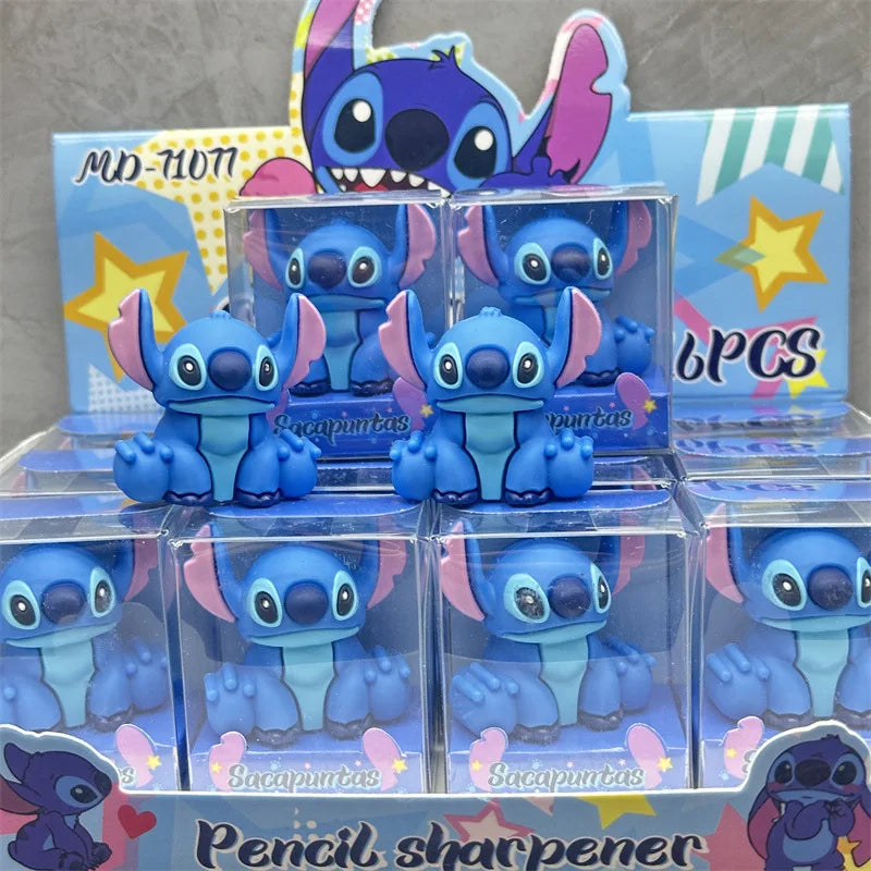 Disney-Stitch Silicone Pencil Sharpener, DIY Pencil Sharpener, Lilo e Stitch, Orelhas Longas Aprendizagem Papelaria, Pen Planer, Ornamentos