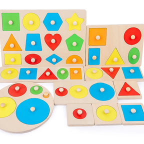 Montessori Colorido Geometria Grasping Board, Brinquedos De Madeira, Pegged, Forma De Classificação, Brinquedos para Bebê, Educational Kids Gifts