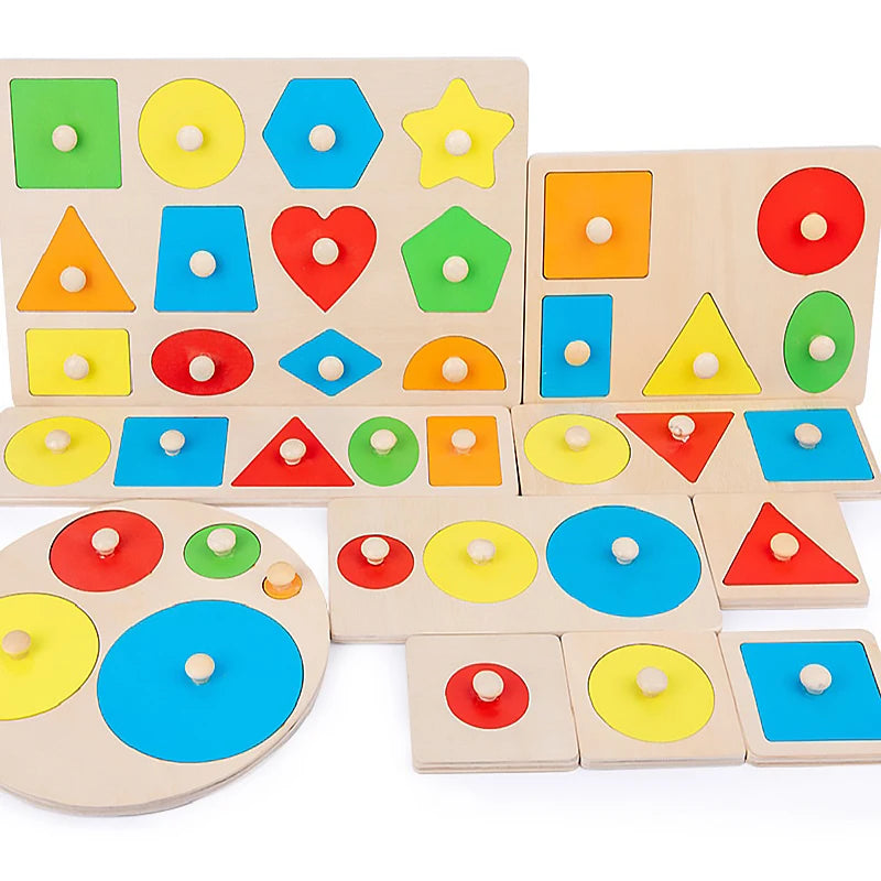 Montessori Colorido Geometria Grasping Board, Brinquedos De Madeira, Pegged, Forma De Classificação, Brinquedos para Bebê, Educational Kids Gifts