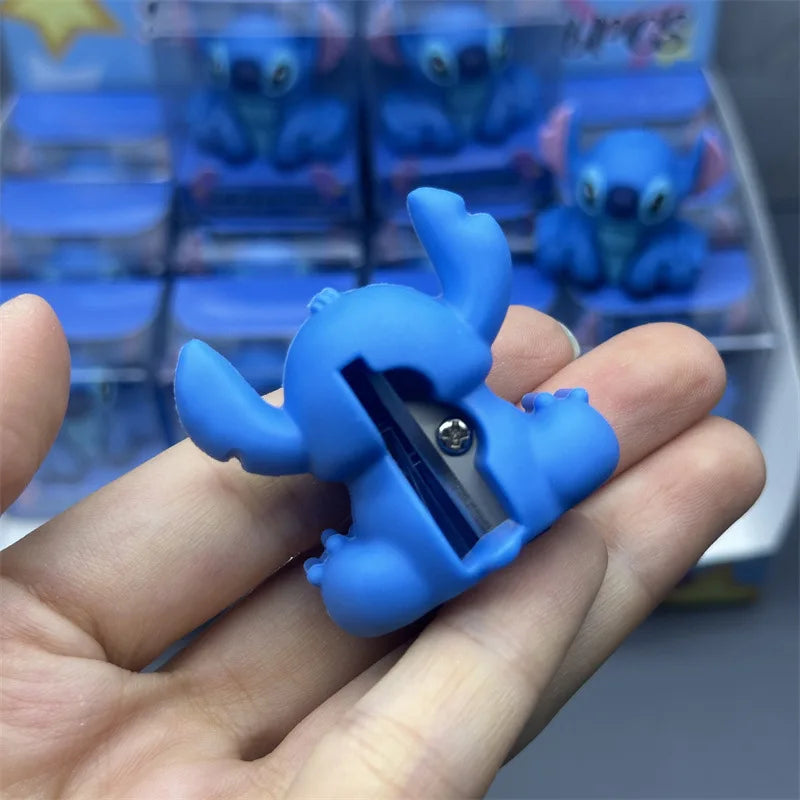 Disney-Stitch Silicone Pencil Sharpener, DIY Pencil Sharpener, Lilo e Stitch, Orelhas Longas Aprendizagem Papelaria, Pen Planer, Ornamentos