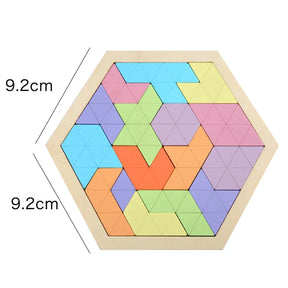 Montessori 3D Jigsaw Puzzle para crianças, brinquedos de madeira Tangram Math, bebê Hand Grasp, Shape Match, brinquedos educativos