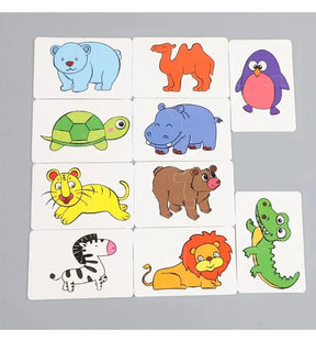 Cartão de iluminação infantil, Cartoon Pattern Matching Puzzle, brinquedos cognitivos para meninos e meninas, 32 peças