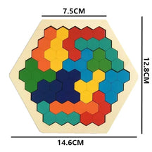 Montessori 3D Jigsaw Puzzle para crianças, brinquedos de madeira Tangram Math, bebê Hand Grasp, Shape Match, brinquedos educativos