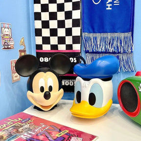 Mickey mouse figura de ação modelo cofrinho anime criança brinquedos pato donald dos desenhos animados boneca poupança pote mudança jar decoração