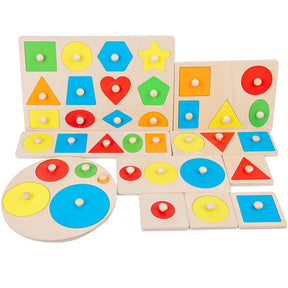 Montessori Colorido Geometria Grasping Board, Brinquedos De Madeira, Pegged, Forma De Classificação, Brinquedos para Bebê, Educational Kids Gifts