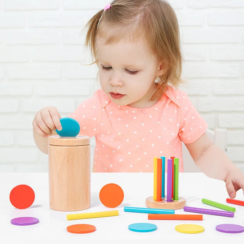 Montessori aprendizagem de madeira brinquedos de classificação de cores para crianças motor fino sensorial desenvolvimento jogos de correspondência brinquedos de tabuleiro ocupados