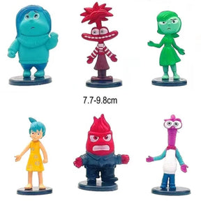 Inside Out 2 Action Figure Toy, Cartoon Movie, Alegria Ansiedade, Raiva, Morte, Nojo, Modelo de medo, Figurinhas de boneca, Presente para crianças, Novo, 6 peças por conjunto