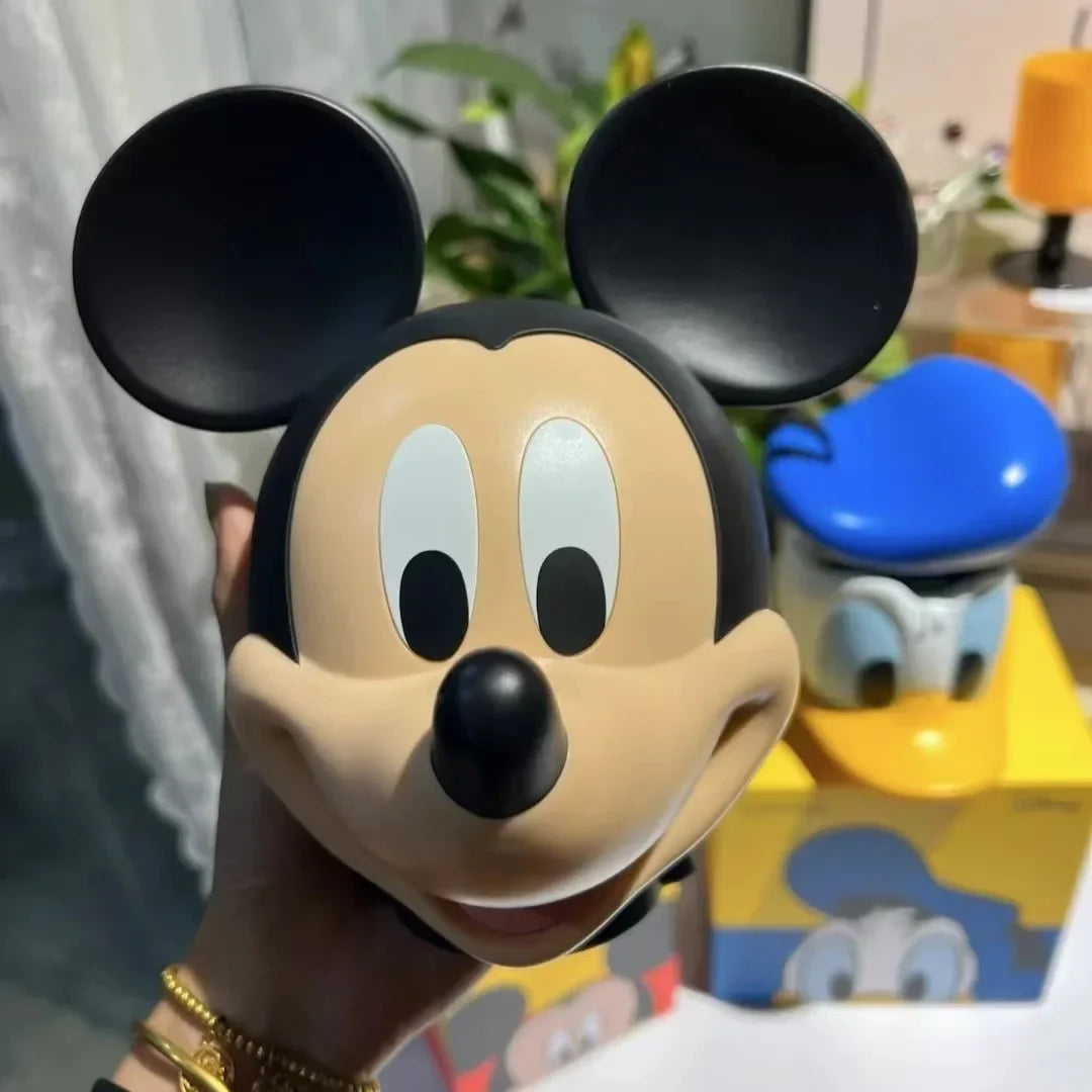 Mickey mouse figura de ação modelo cofrinho anime criança brinquedos pato donald dos desenhos animados boneca poupança pote mudança jar decoração